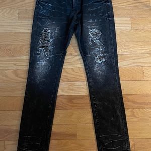 Men's M.LAB black, distressed, smoked jeans